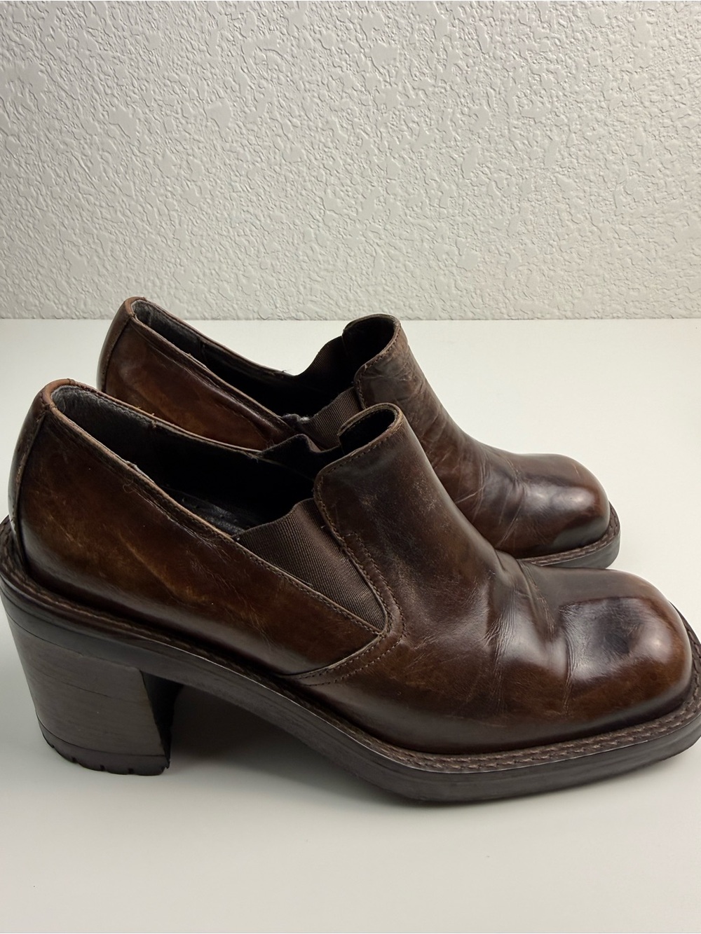 Joan & David | Handmade in Italy | Leather Slip-On Heels | Brown | EU 38 - Picture 5 of 10